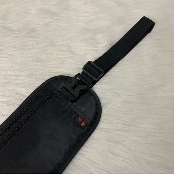 Black Crossbody Travel Canvas Anti-theft Slim Hidden Fanny Pack Wallet Bag - Picture 9 of 11